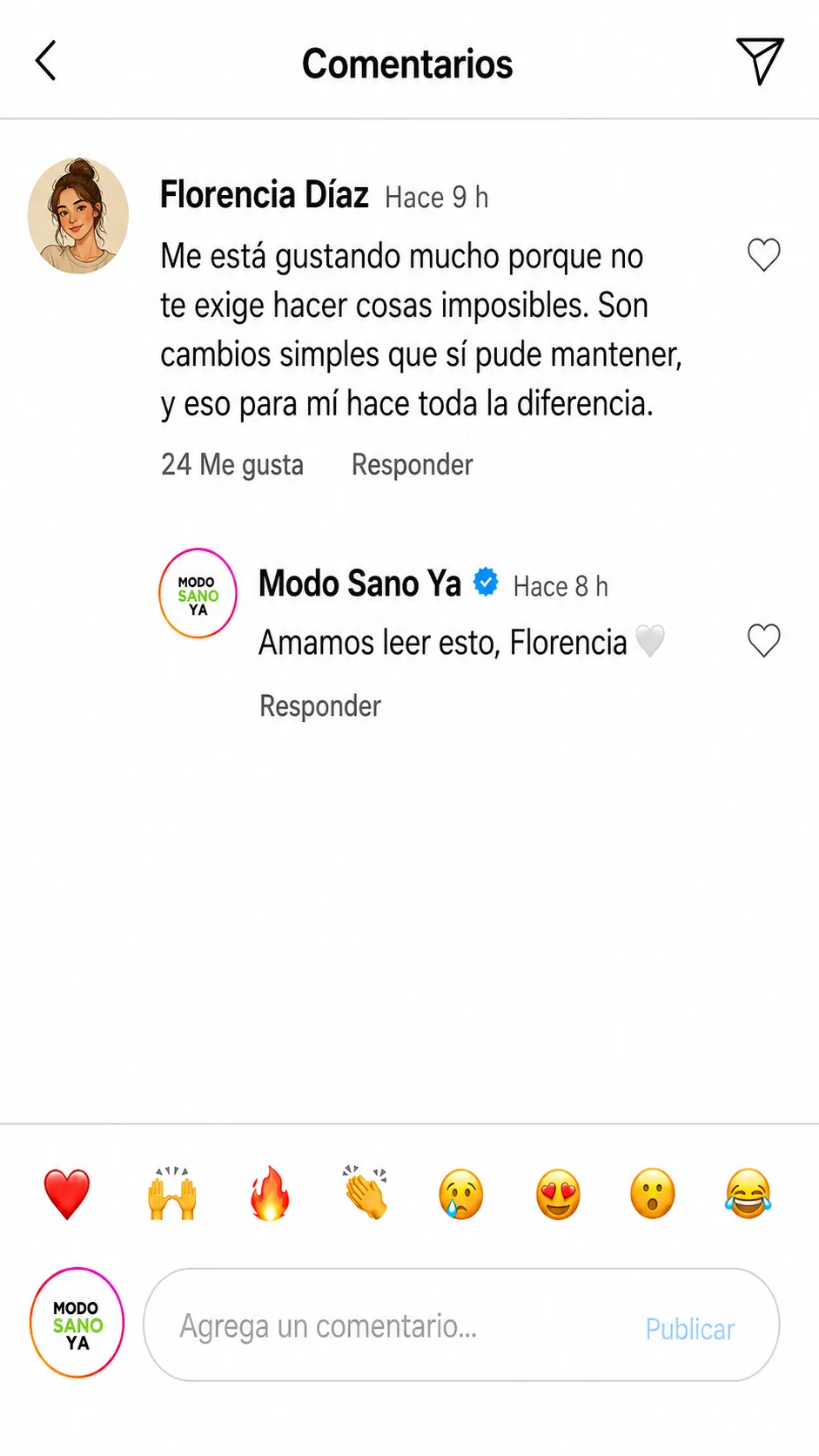 Comentario real de clienta 1